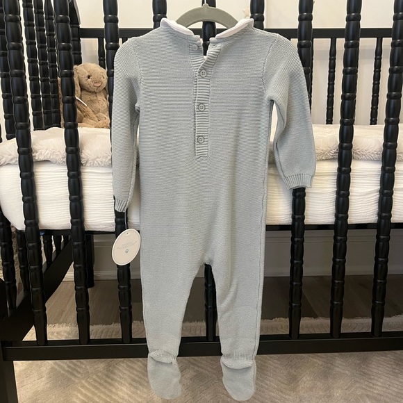 One piece coverall green knit white collar BRAND NEW w TAGS. Edgehill Collection - Picture 4 of 7